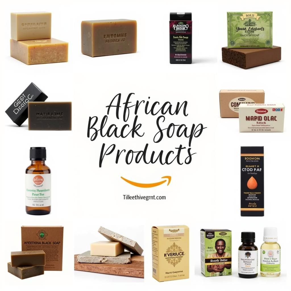 Different types of African black soap available on Amazon