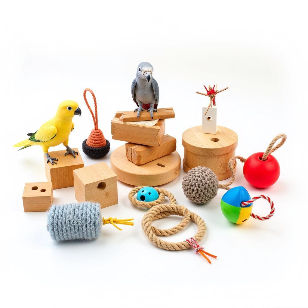 A Selection of Toys for African Grey Parrots