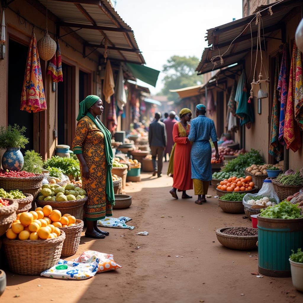 The Bustling Atmosphere of an African Marketplace