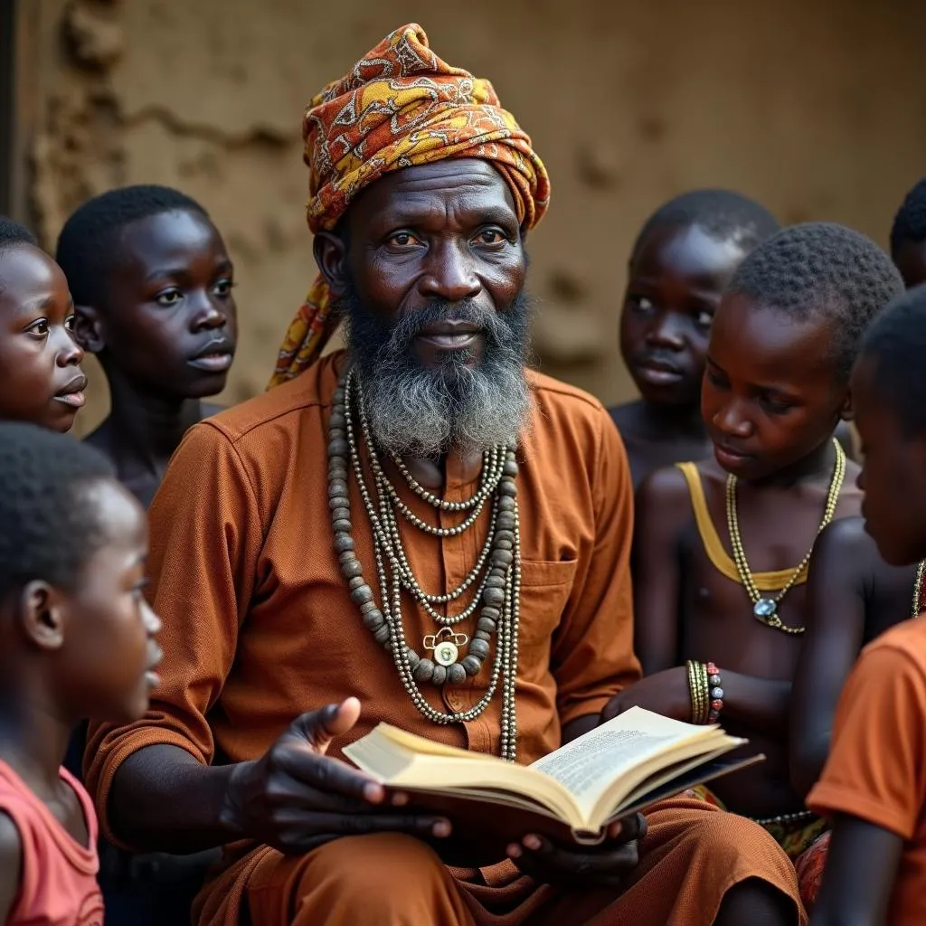 Ghanaian Elder Sharing Stories