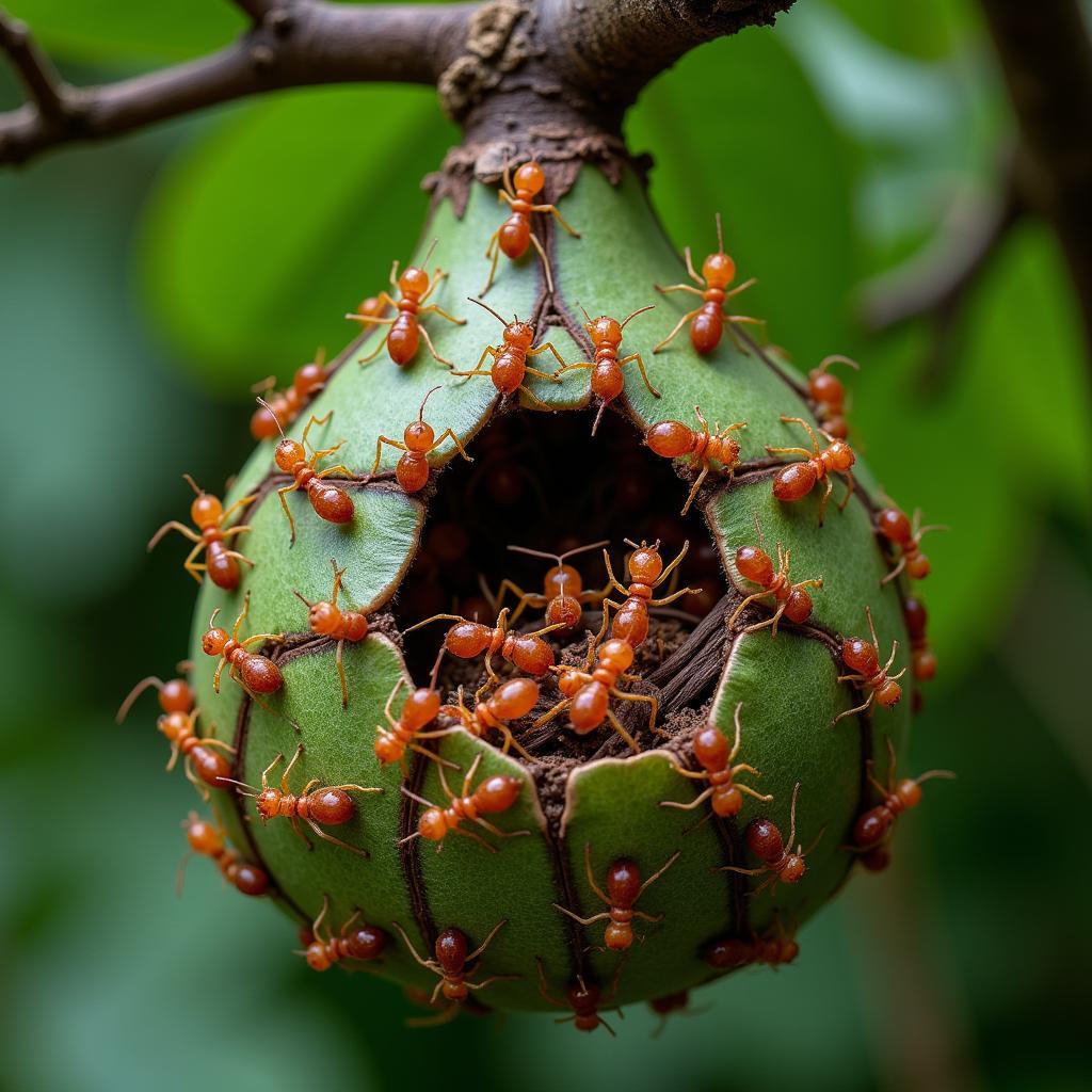 Weaver Ant Nest in Tree