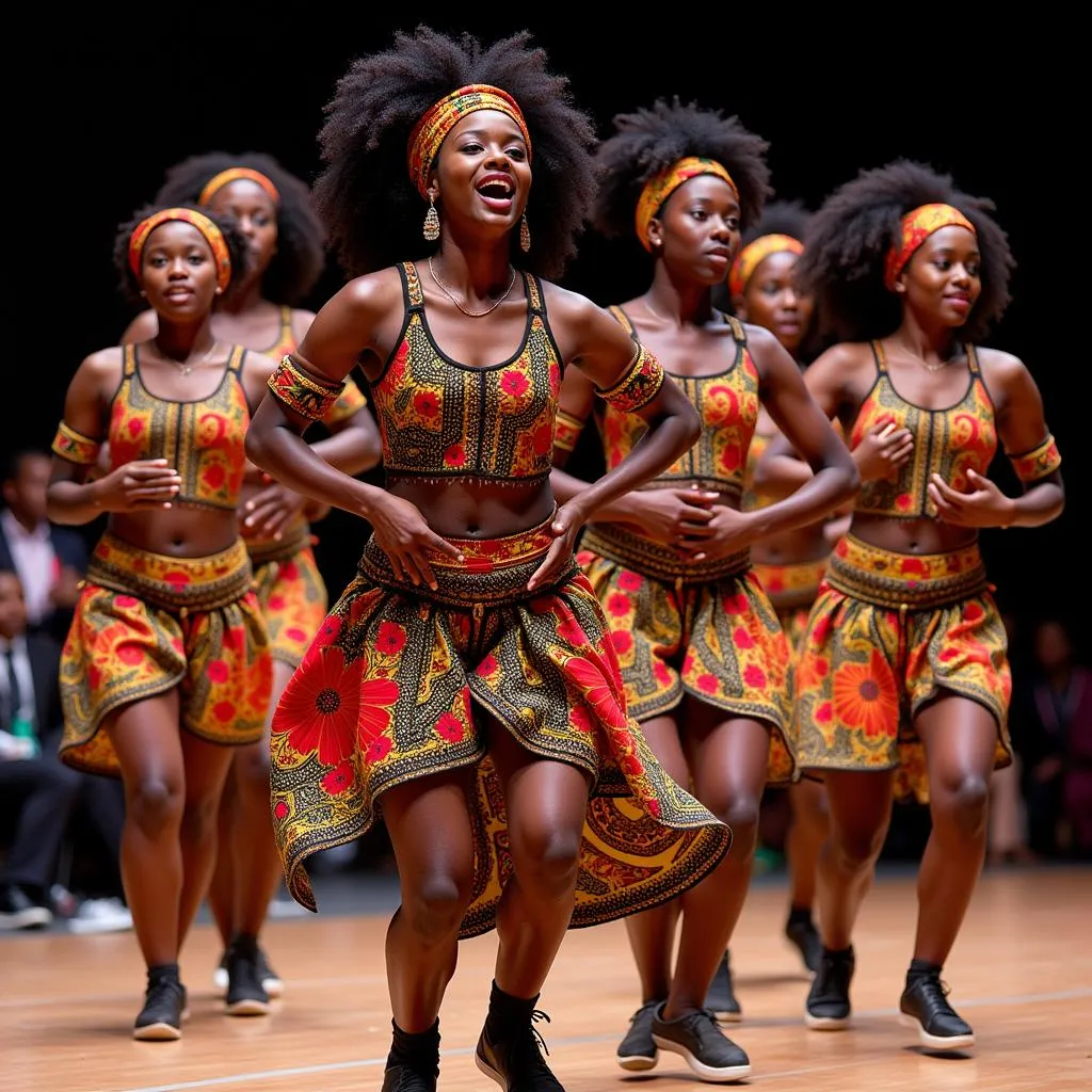 West African Dancers in Traditional Attire