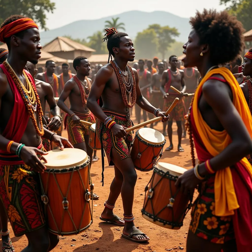 West African drumming ceremony