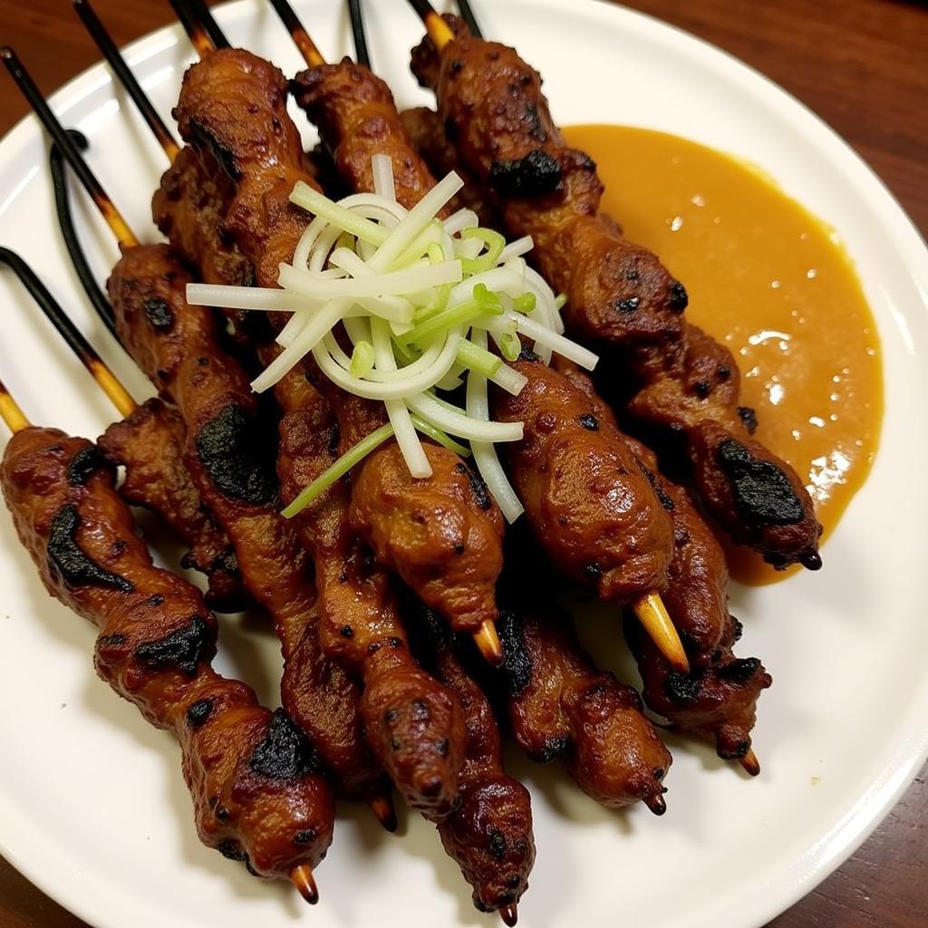 West African Goat Suya served on a plate