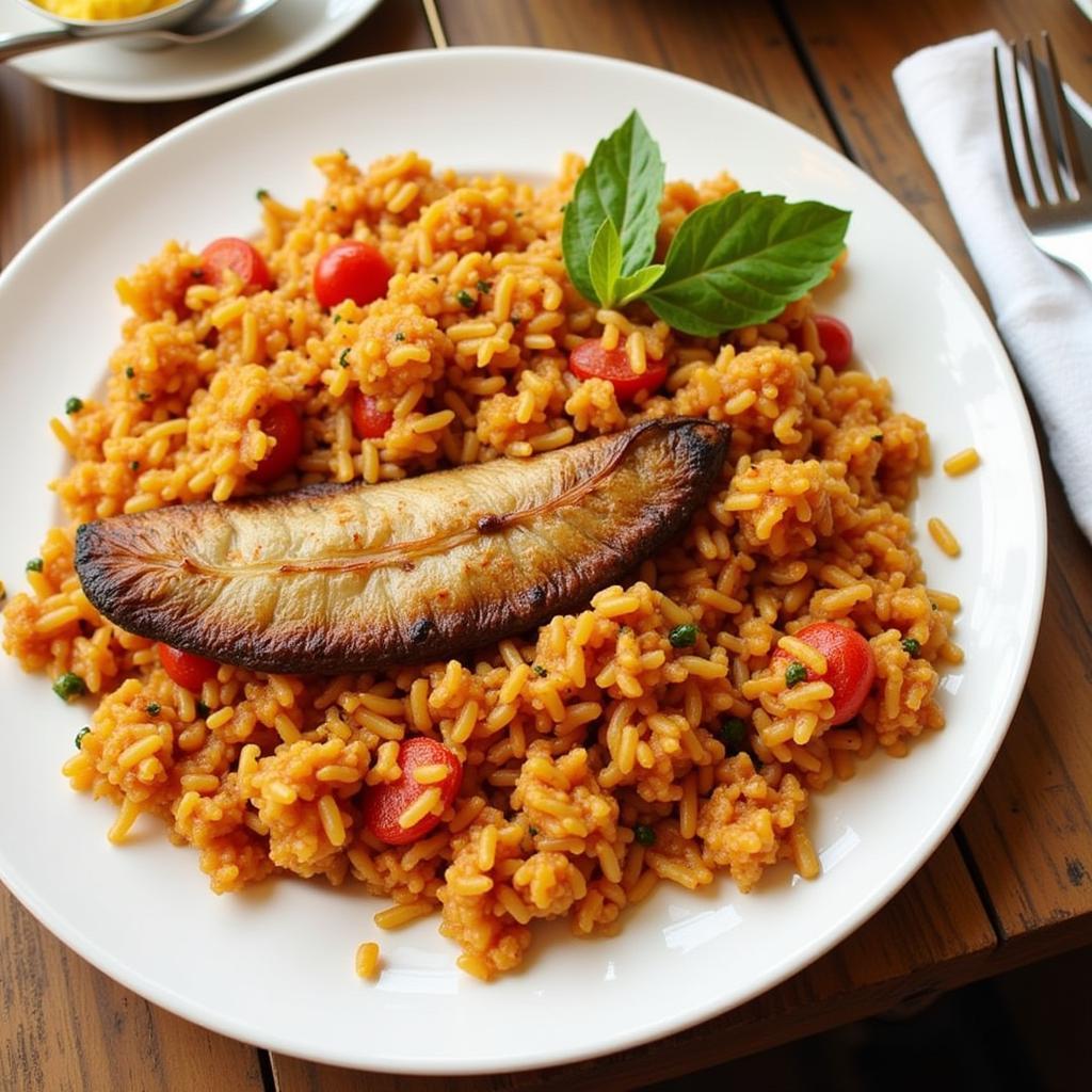 West African Jollof Rice and Grilled Fish