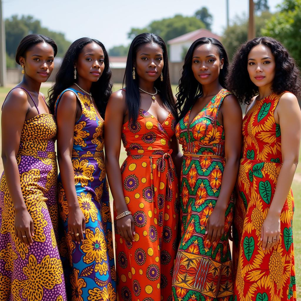 Women in Vibrant Kente Styles