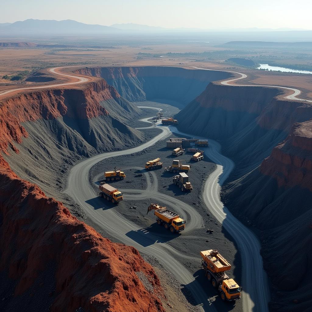 Aerial View of a Coal Mine in Witbank