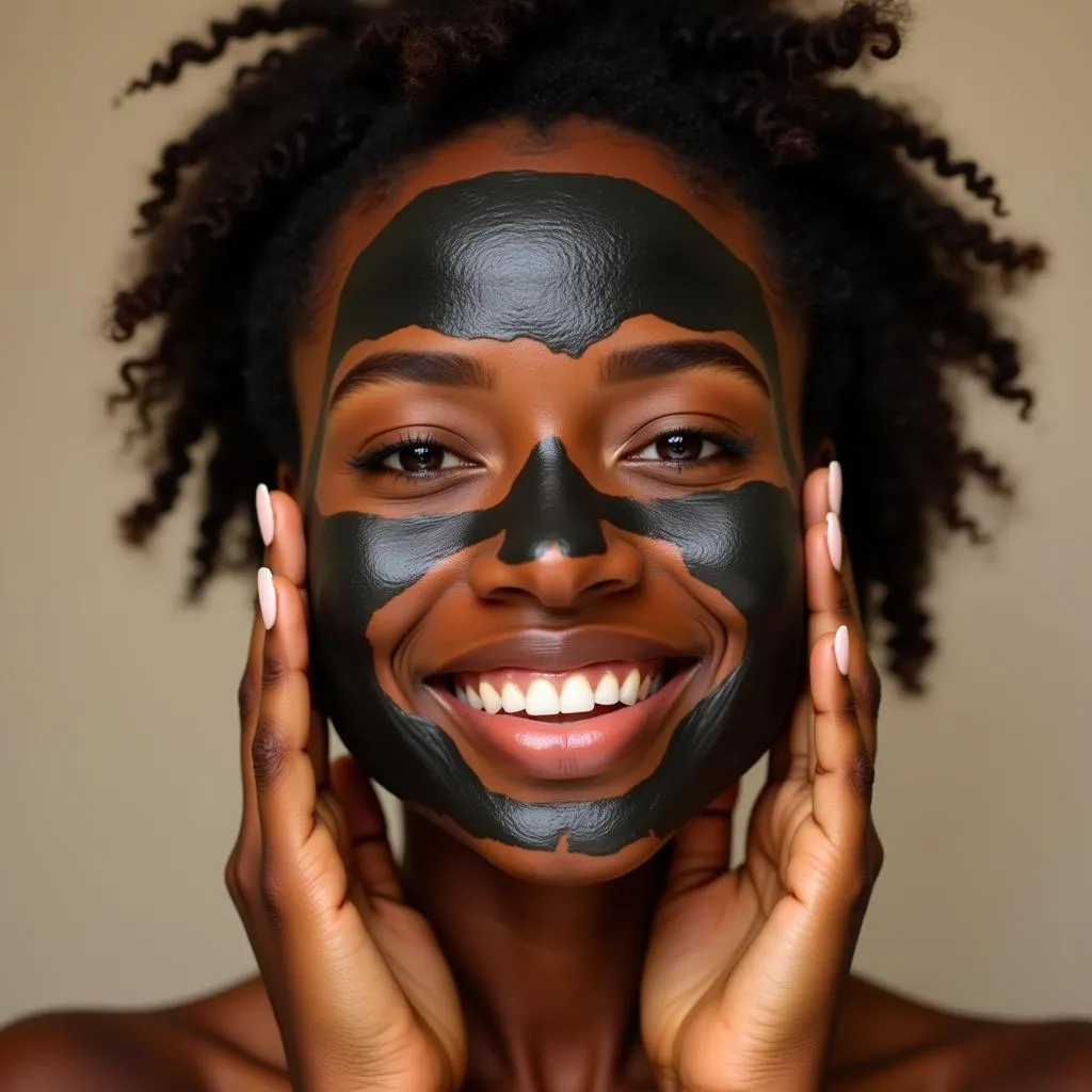 Woman Applying African Black Soap