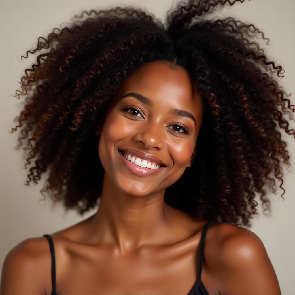 Woman Smiling with Healthy Hair