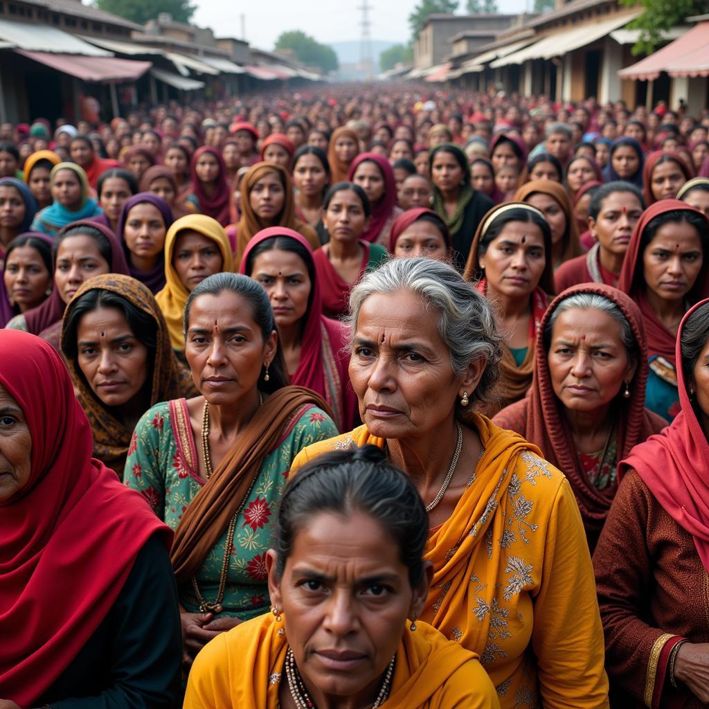 Women Gathering in Village Square