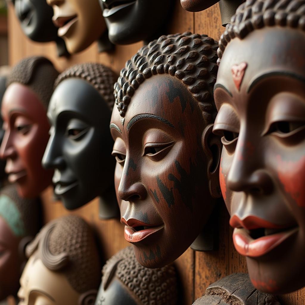 Decorative Wooden African Masks