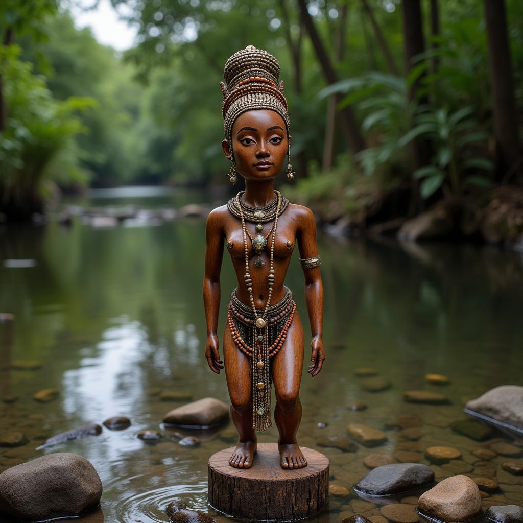 Statue of Osun in a Riverine Shrine