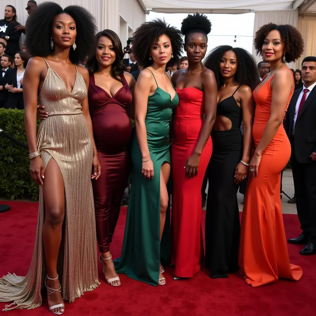 Young African American Actors on the Red Carpet