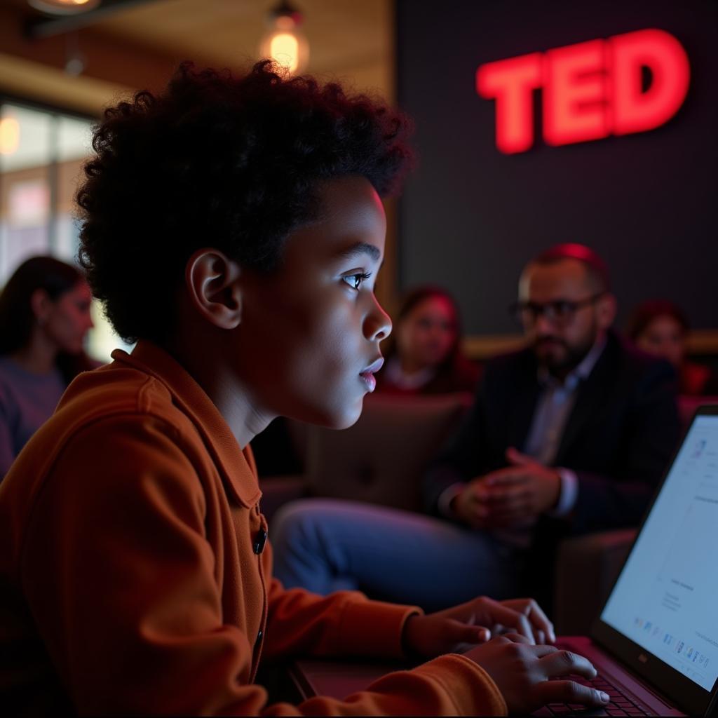 A young African American inspired by a TED Talk