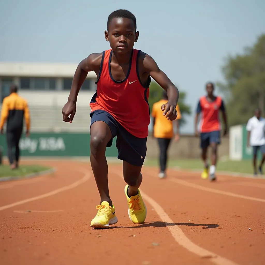 Young African Athlete Training