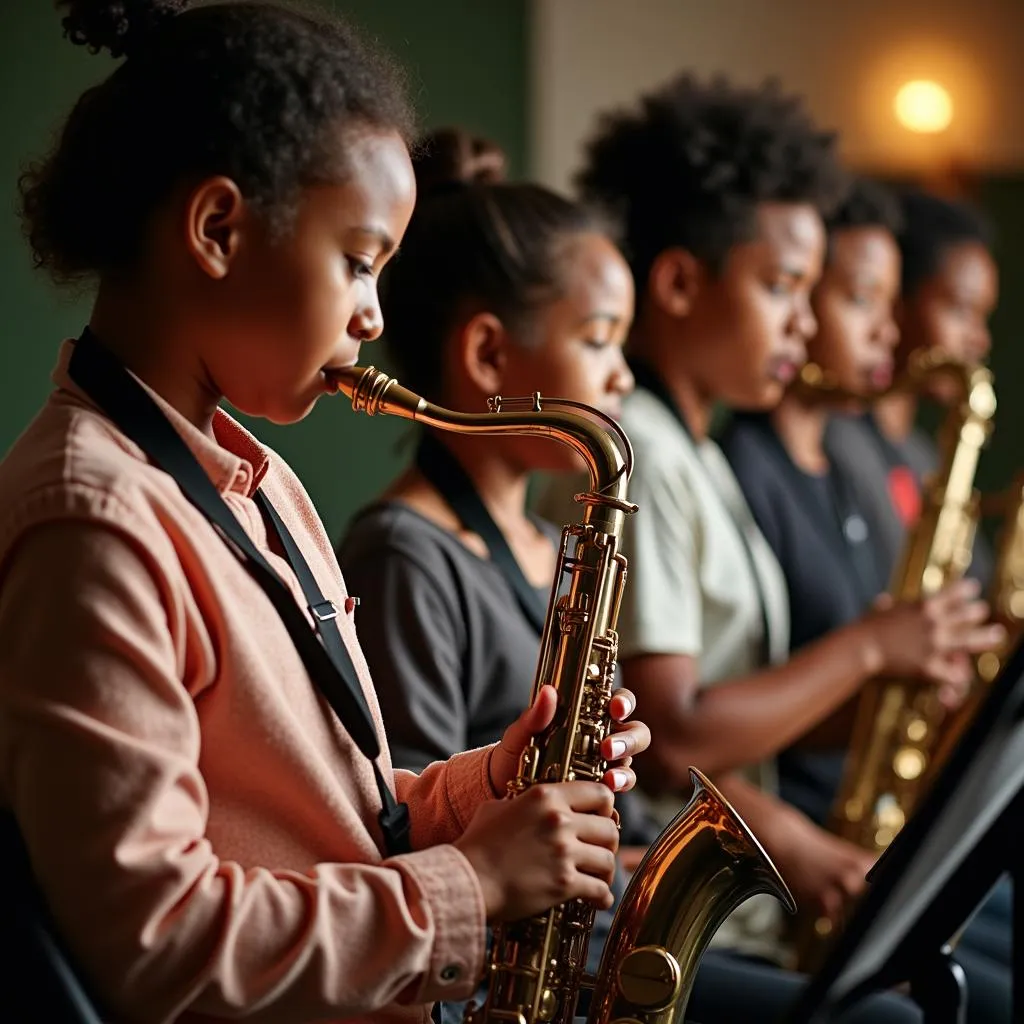 Young Musicians Learning Jazz