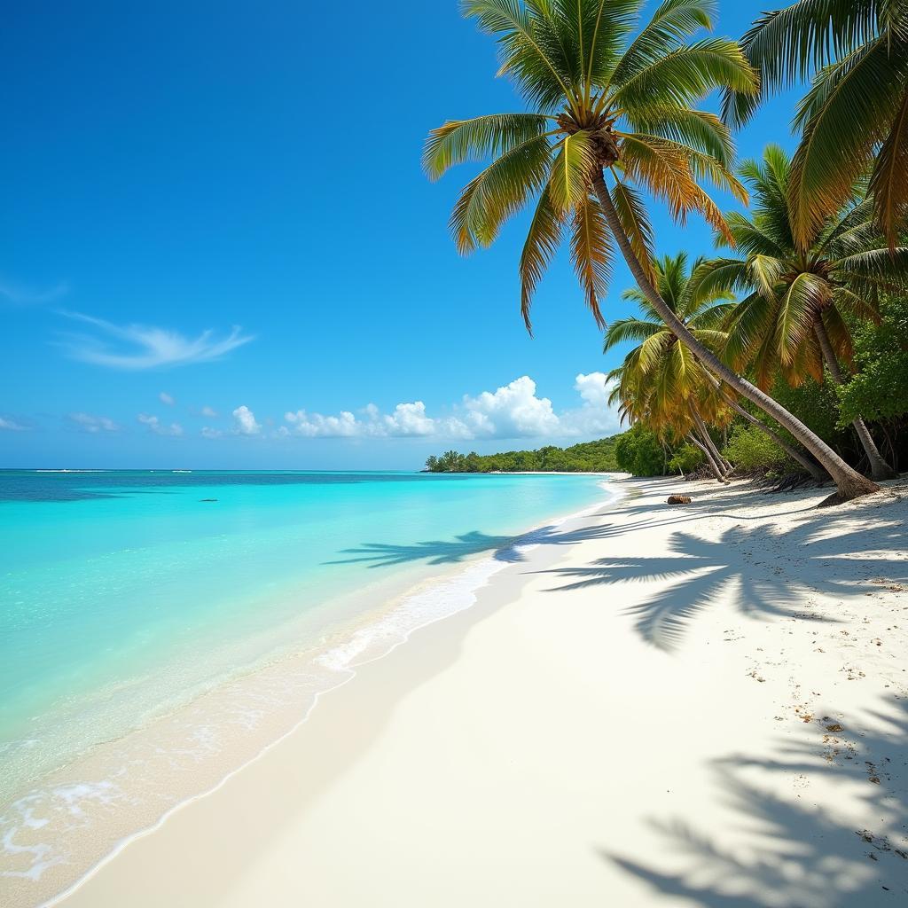 Turquoise waters and white sand beaches in Zanzibar