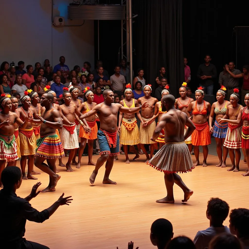 Zulu dance performance at a cultural festival