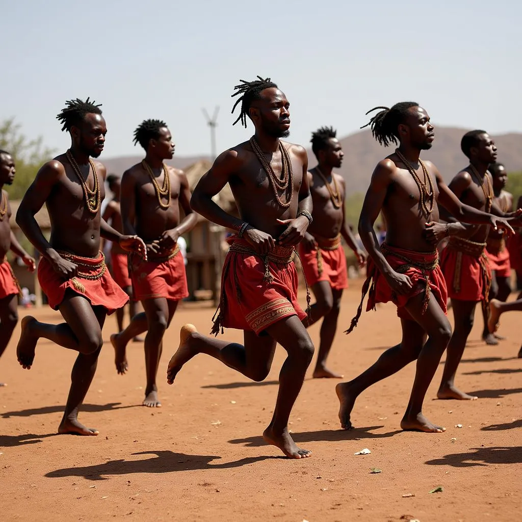 Zulu Warriors Performing Indlamu Dance