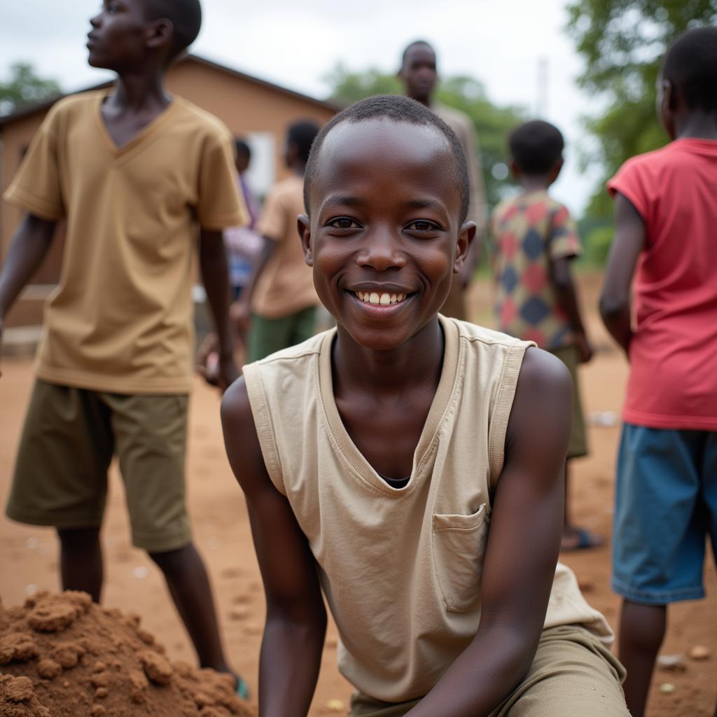 16-Year-Old African Boy Participating in Community Service