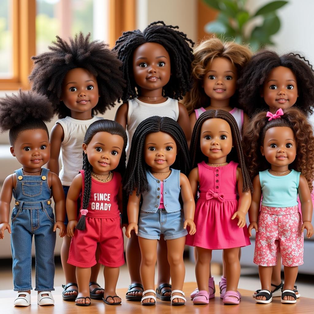 Variety of 18 inch African American Dolls