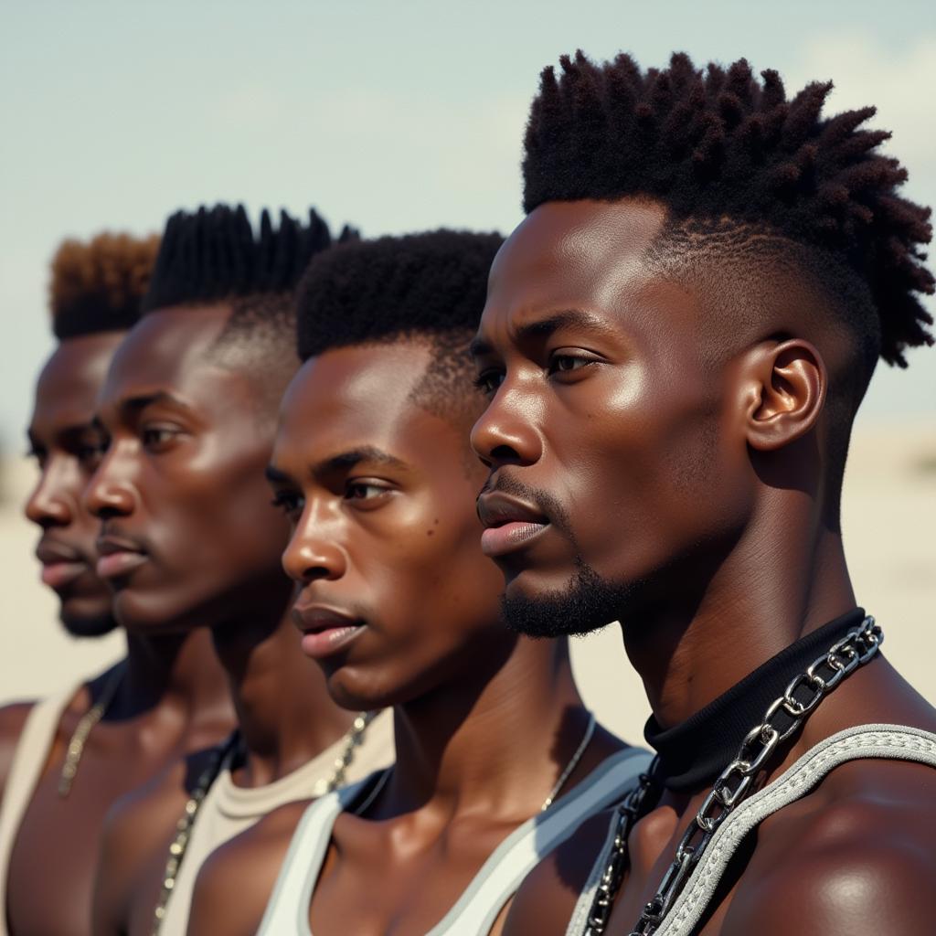 1950s African American Men with Conk Hairstyles