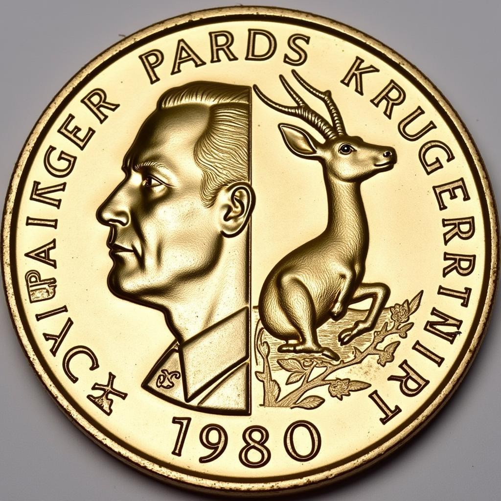 1980 South African Gold Krugerrand Obverse and Reverse