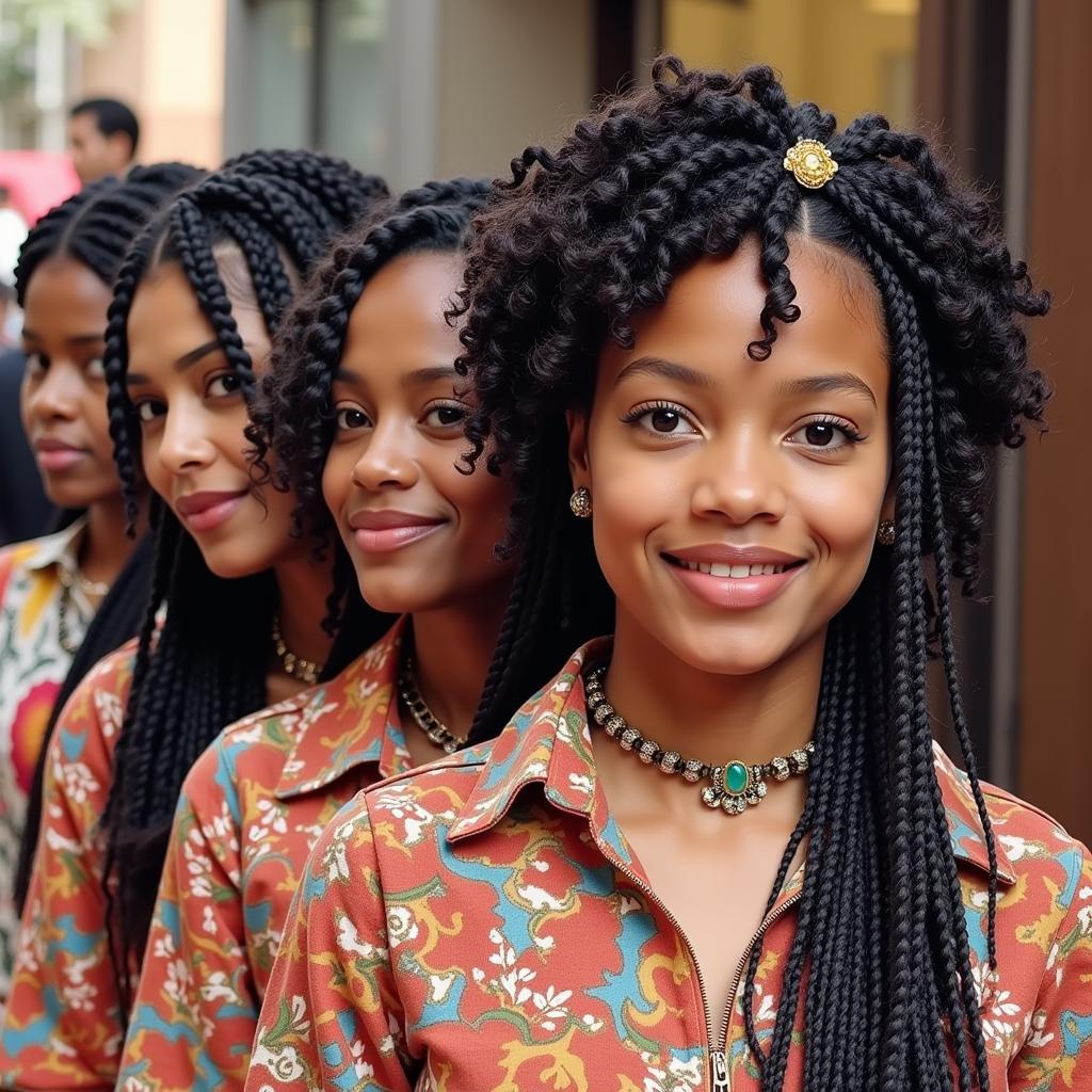 Traditional African Braided Hairstyles in 1983