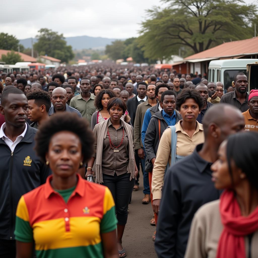 South Africans queuing to vote in the 1993 election