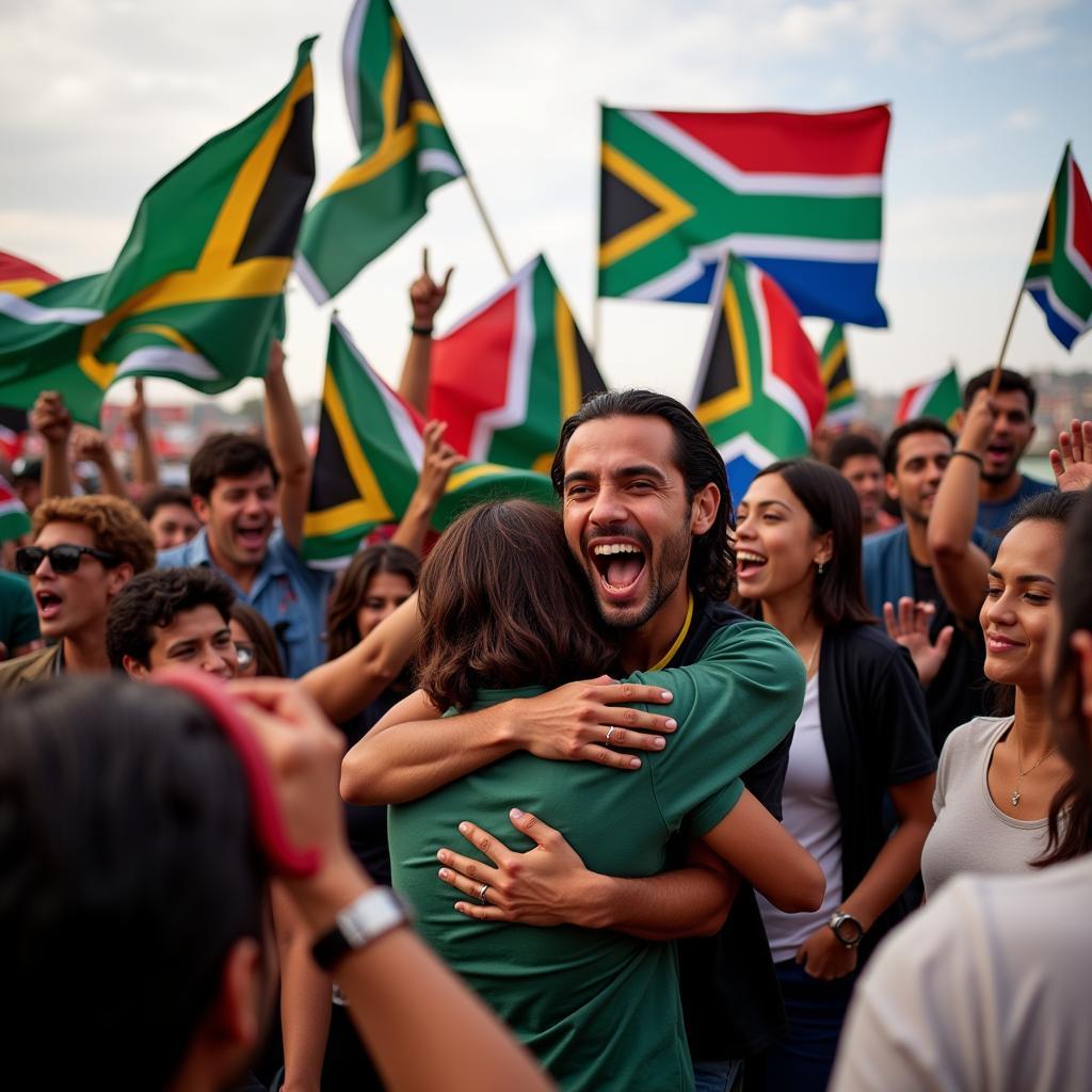 South Africans Celebrating Election Results