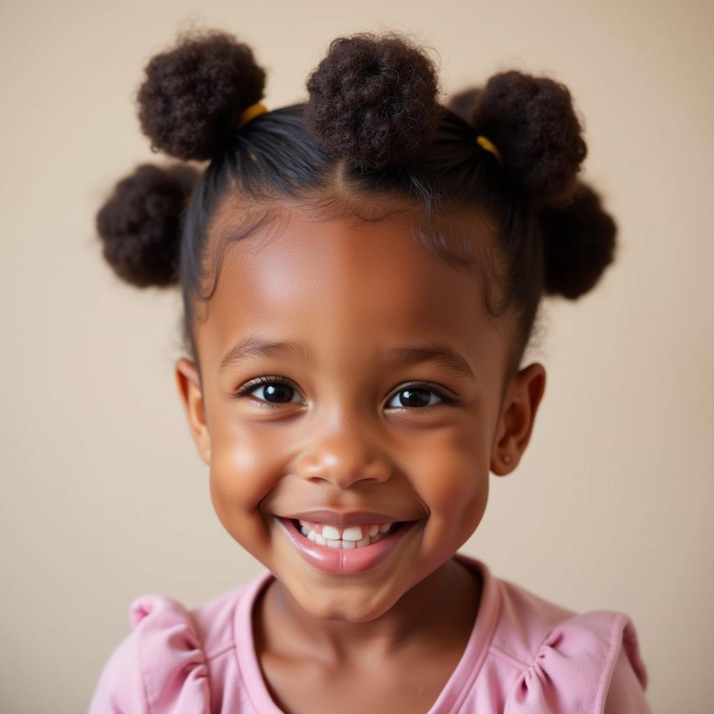 Puffball Hairstyle for a 2 Year Old African American Child