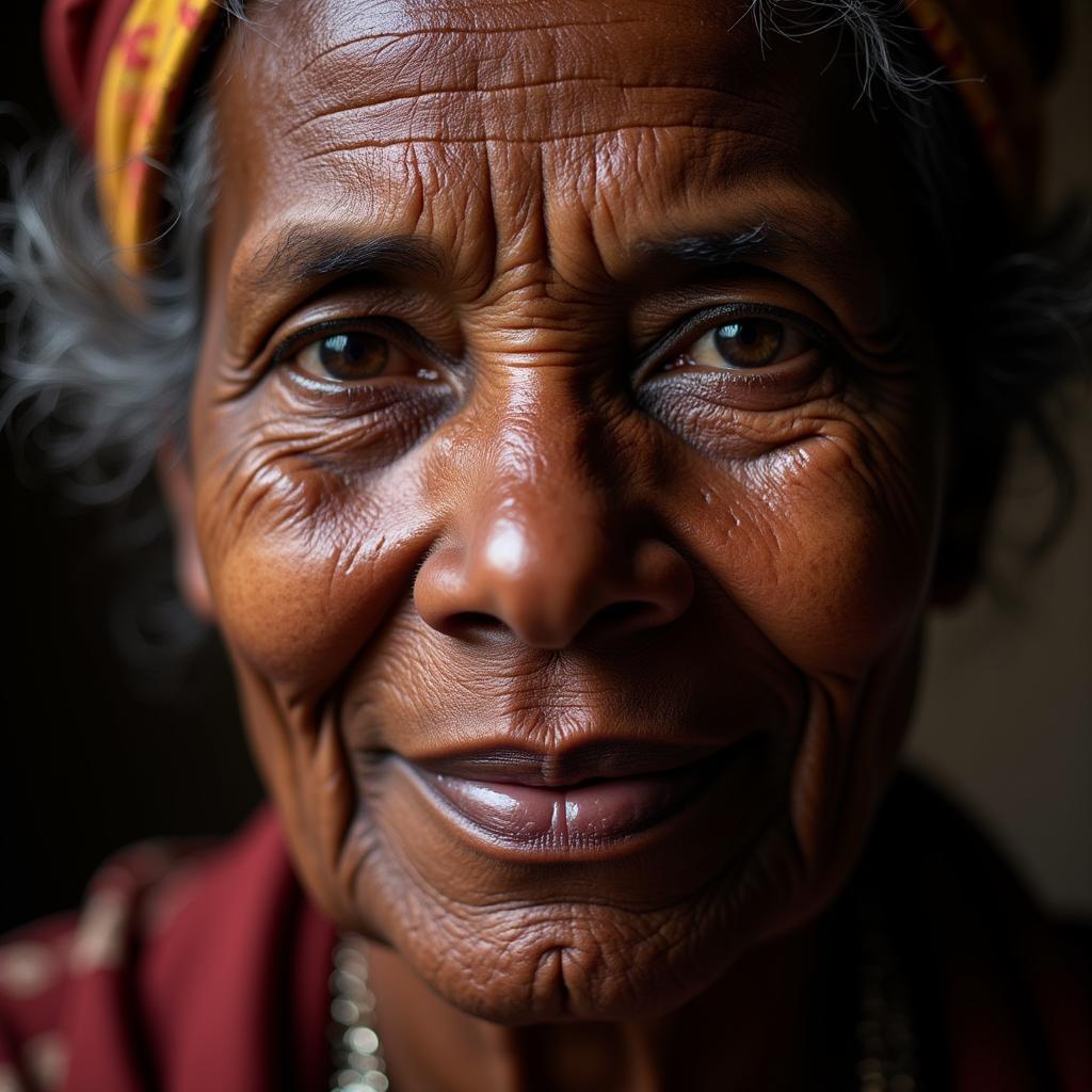 Portrait of a 75 Year Old African Woman: Wisdom and Resilience