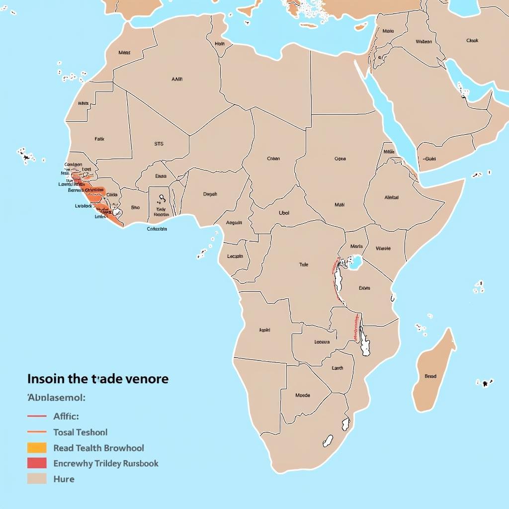 Map of Africa showing potential trade routes under the AfCFTA