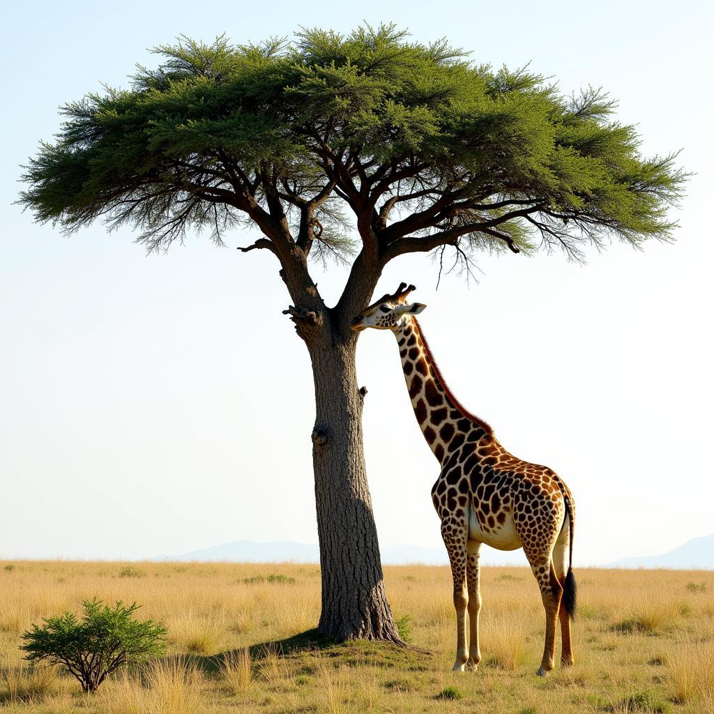 African Acacia Tree in Savanna Ecosystem