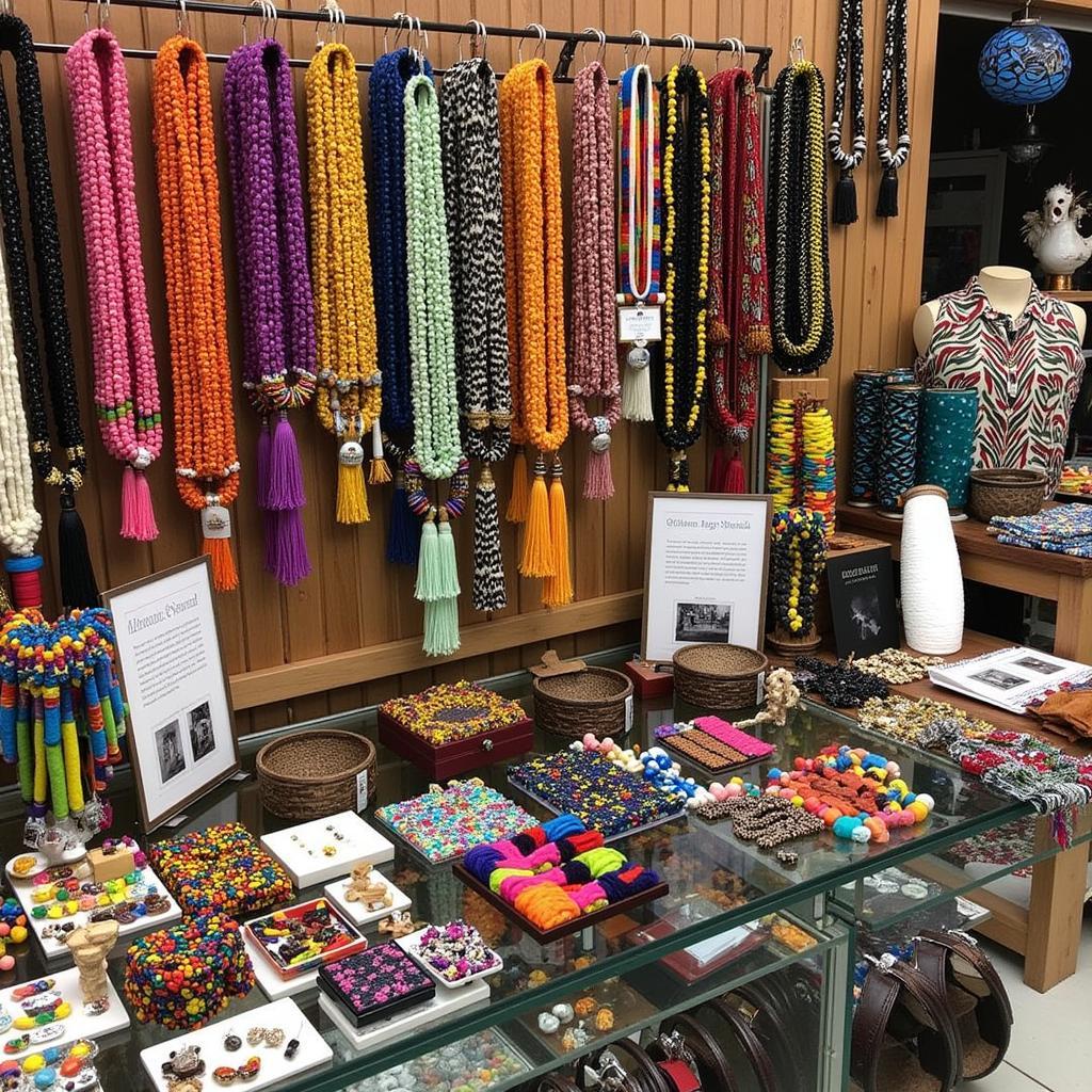 Display of African accessories in a Miami store