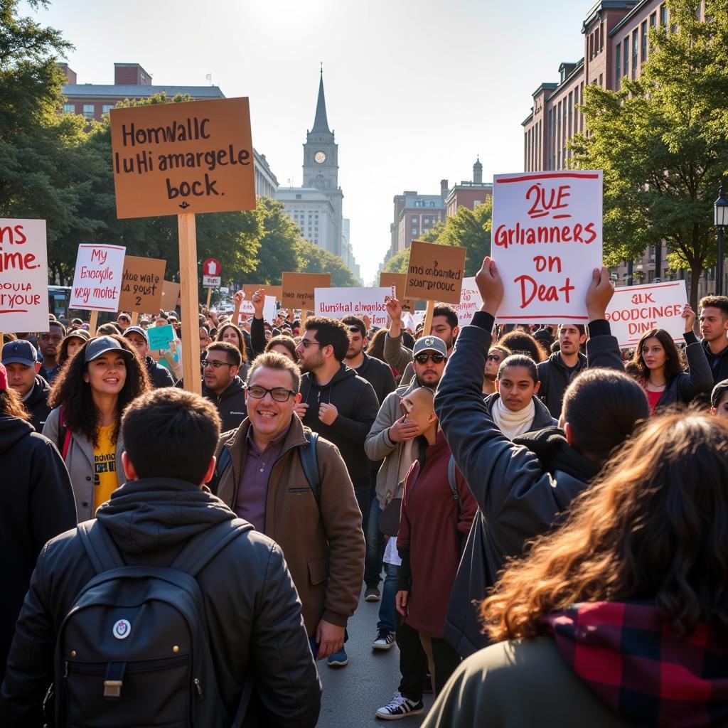 African American Activists Marching for Civil Rights