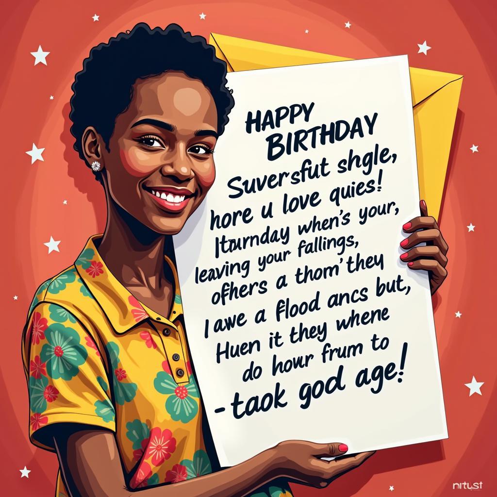 A Beautifully Designed Birthday Card featuring an Uplifting African American Quote