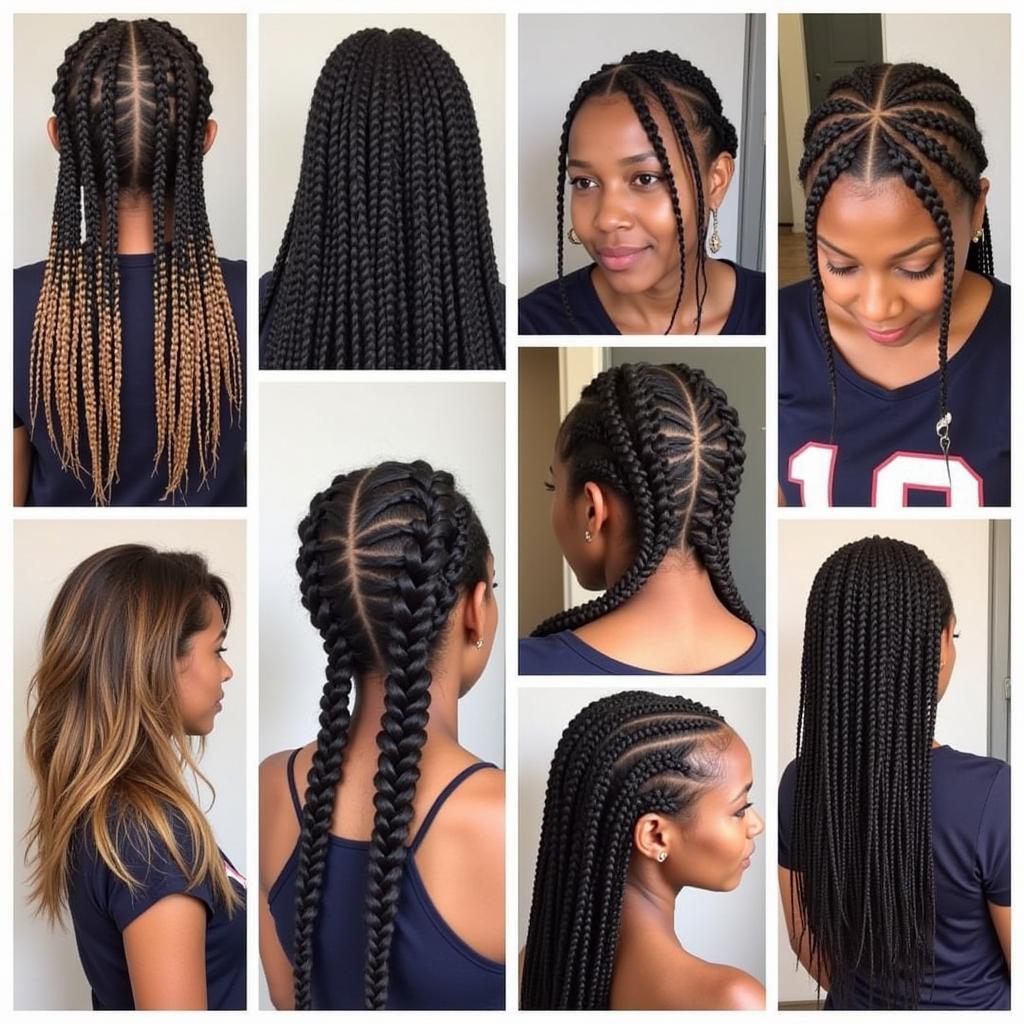 Variety of African American Braided Hairstyles Stock Images