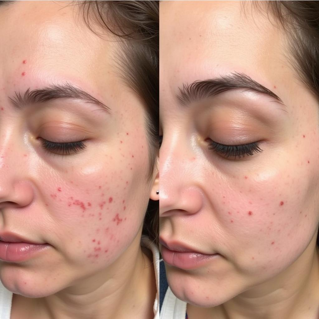 Mild Chemical Peel Before and After on African American Skin