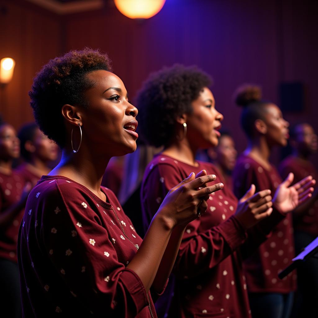 African American Church Choir Singing Gospel Music