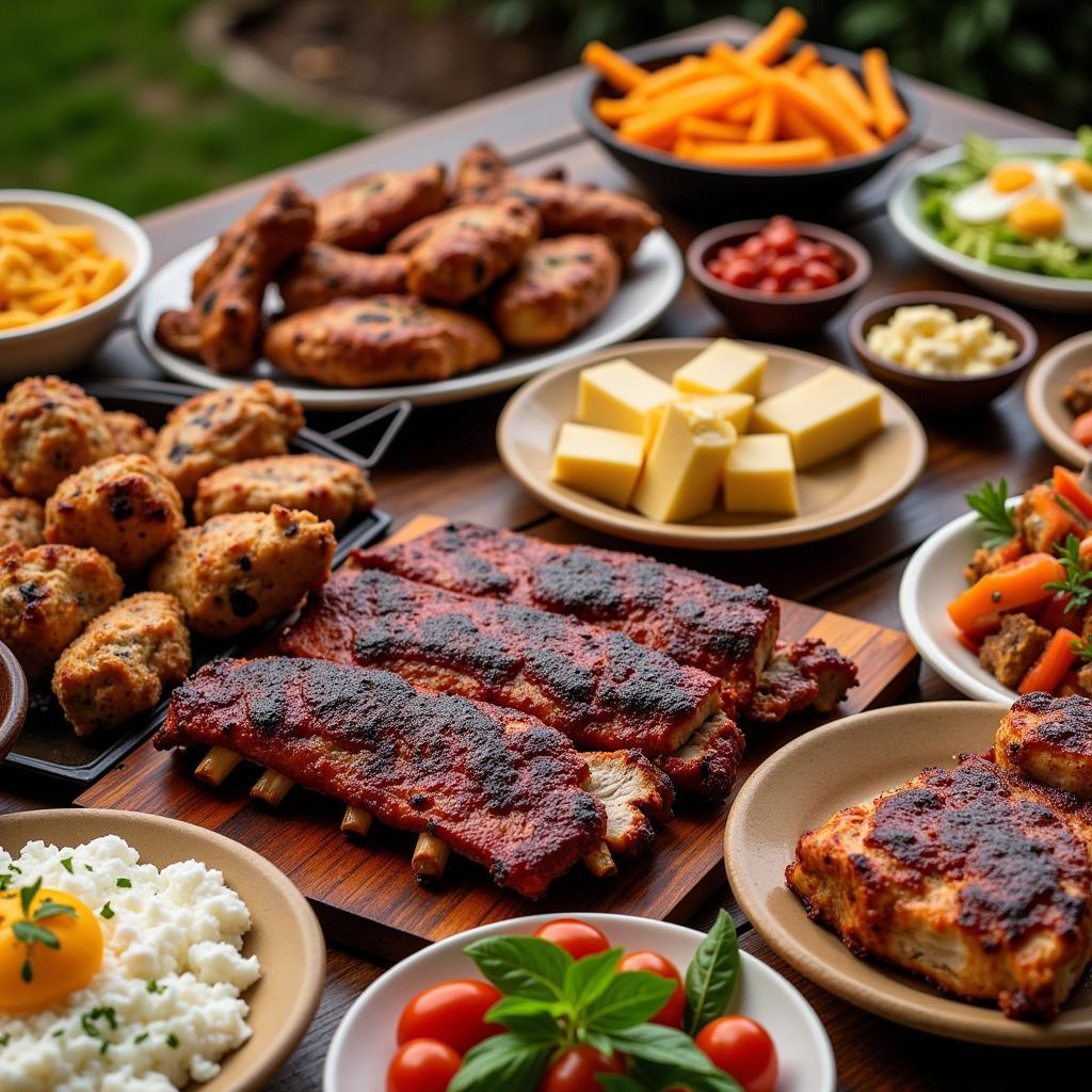 Delicious Food Spread at an African American Cookout