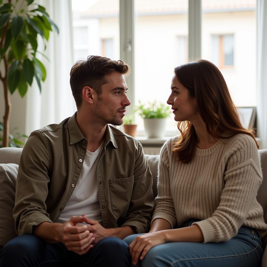 African American Couple Communicating Openly at Home