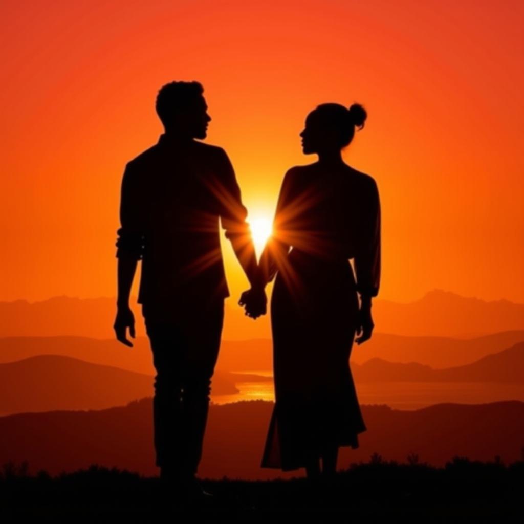 Holding Hands at Sunset