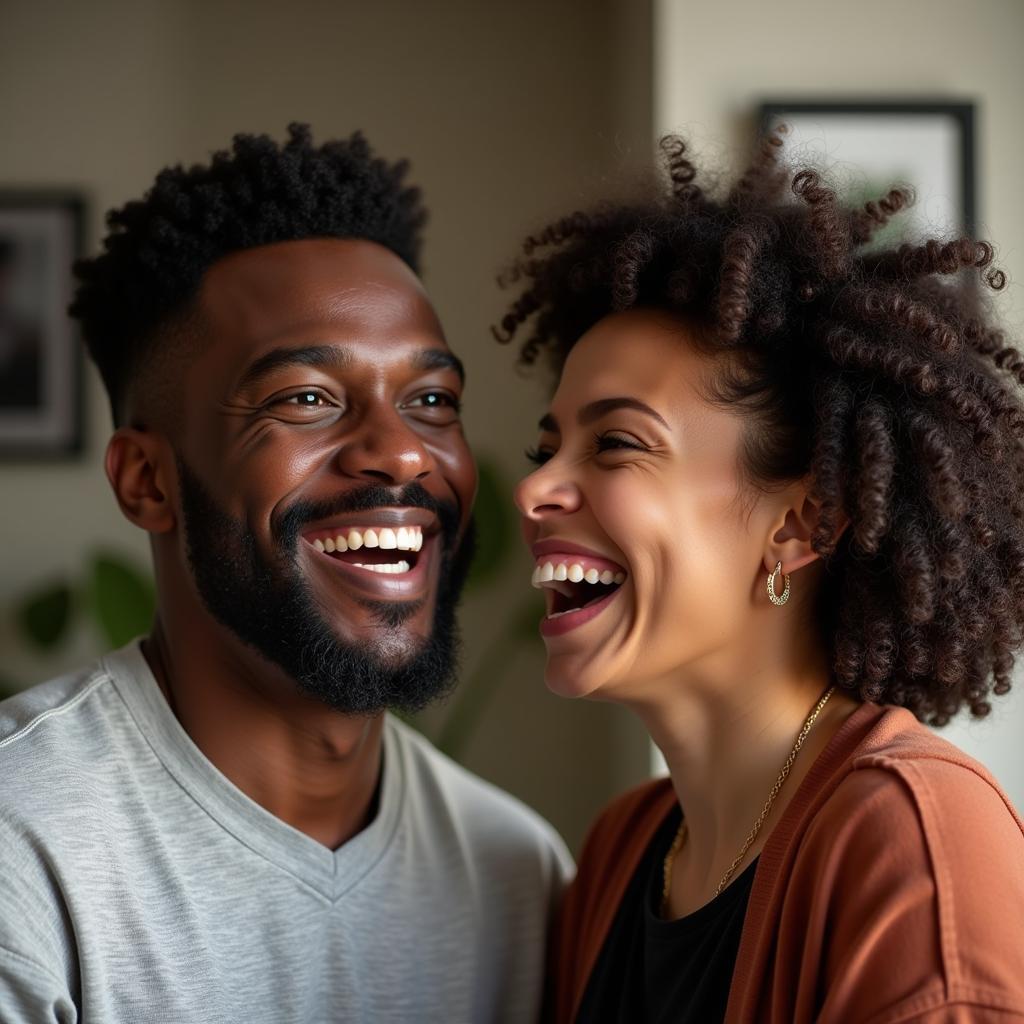 African American Couple Laughing Together