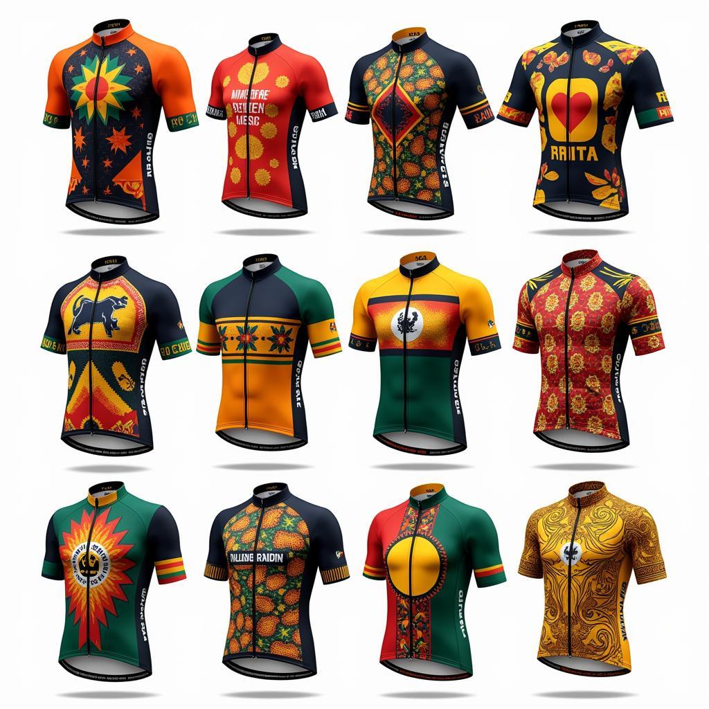 Variety of African American Cycling Jersey Designs