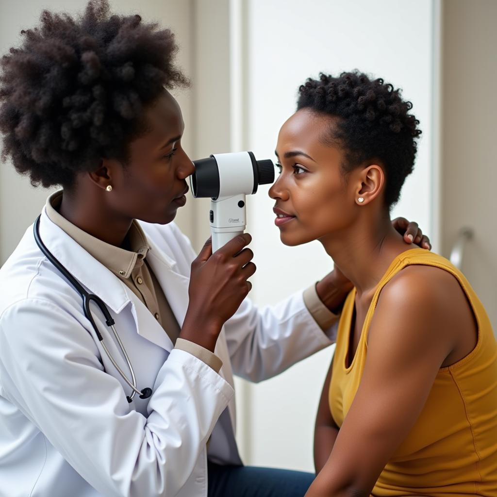 African American Dermatologist Conducting a Skin Examination