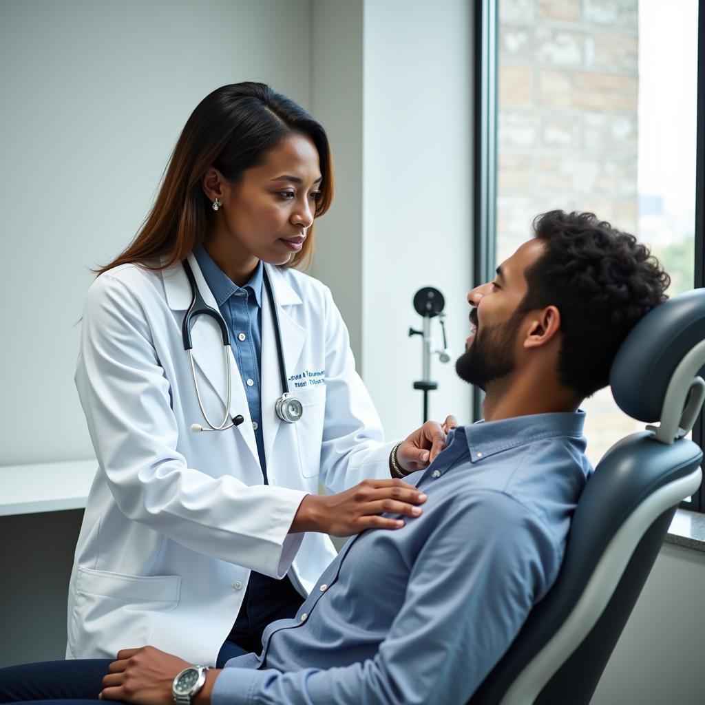 African American Doctor in Atlanta Examining a Patient