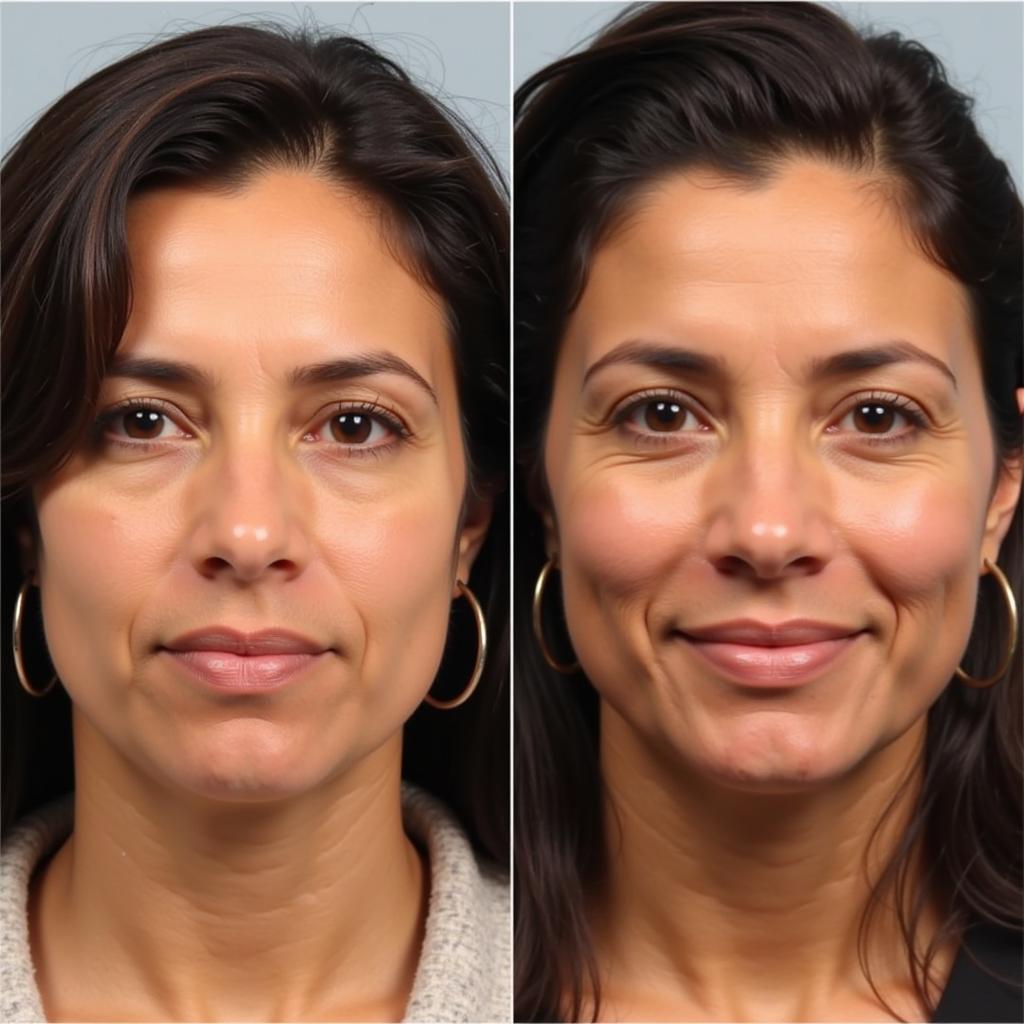 Before and after photos of an African American facelift procedure in NYC.