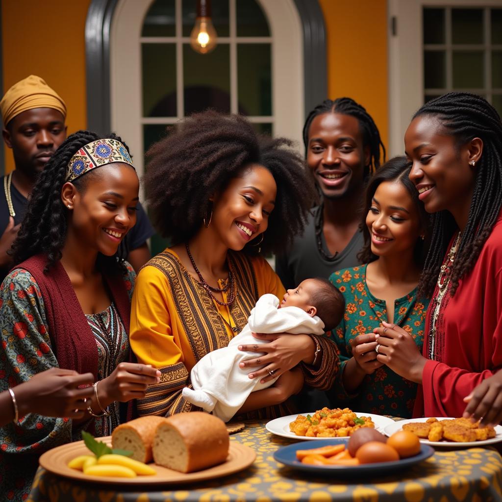 Families Celebrating a Naming Ceremony