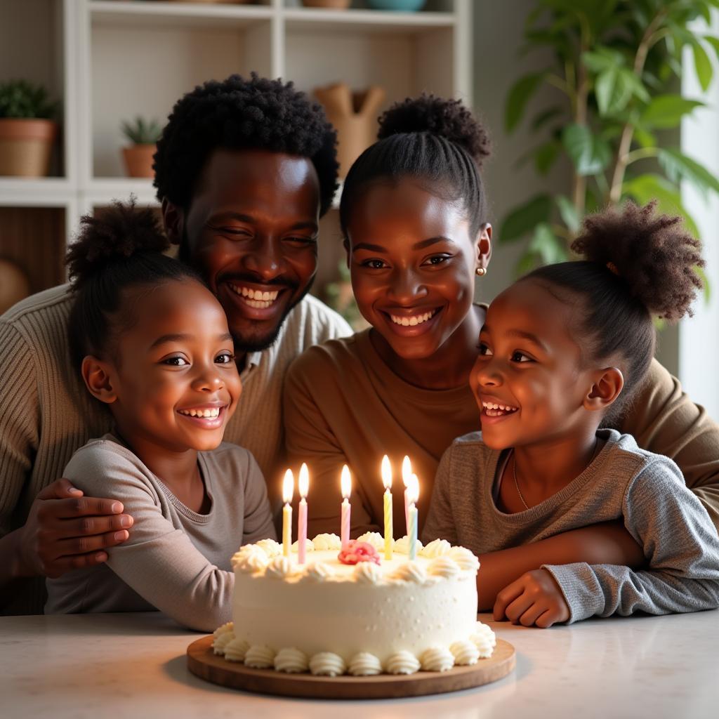 African American Family Celebrating a Milestone Together